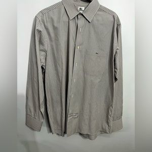 Lacoste Striped Button Bdown Shirt Long Sleeve Men’s Size 44 XL